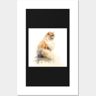 Watercolour effect Persian Cat Posters and Art